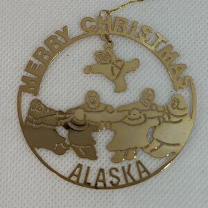 Vintage Souvenir Alaska Merry Christmas Ornament